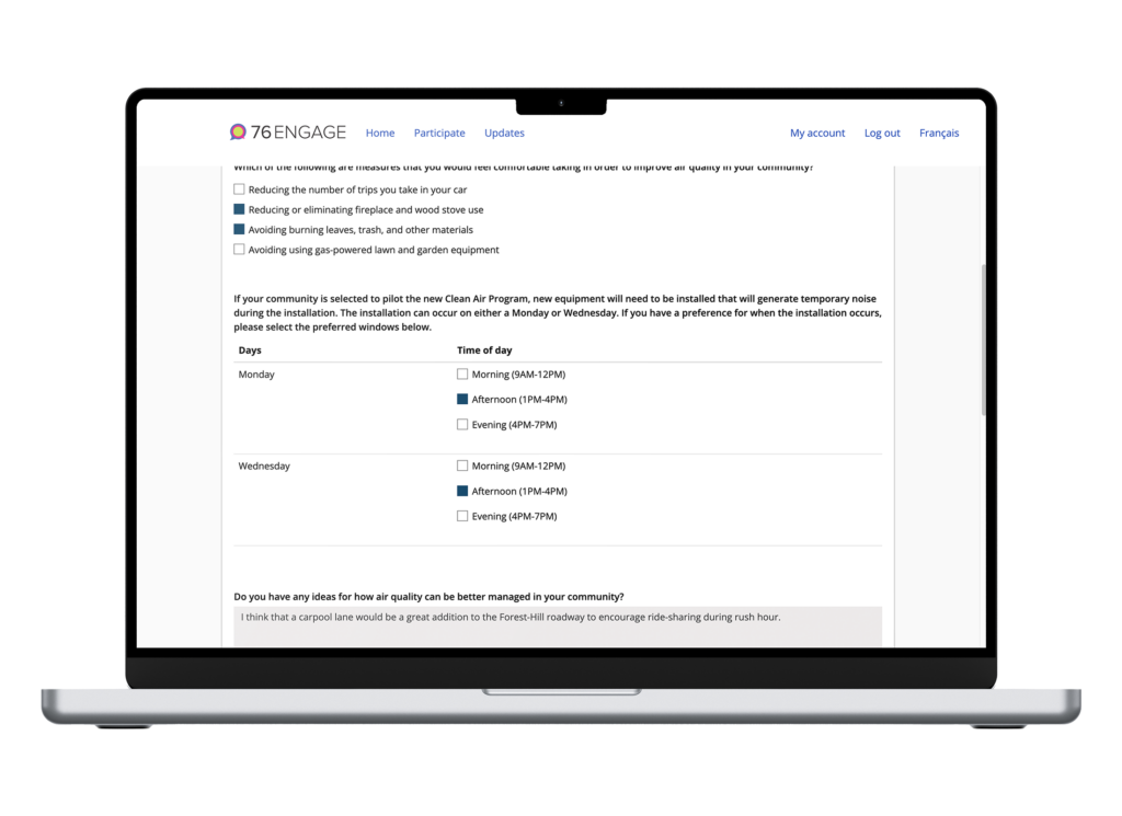 laptop questionnaire 76engage