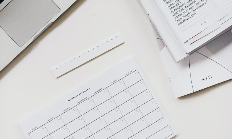 planning documents on desk