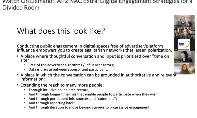 Screenshot of IAP2 Tech Panel Presentation